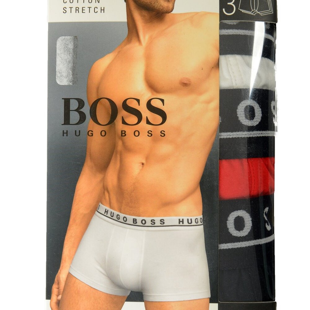 Hugo Boss Men's Trunk 3P CO/EL 3 Pack Stretch Boxer/Trunk Underwear US 2XL IT 56